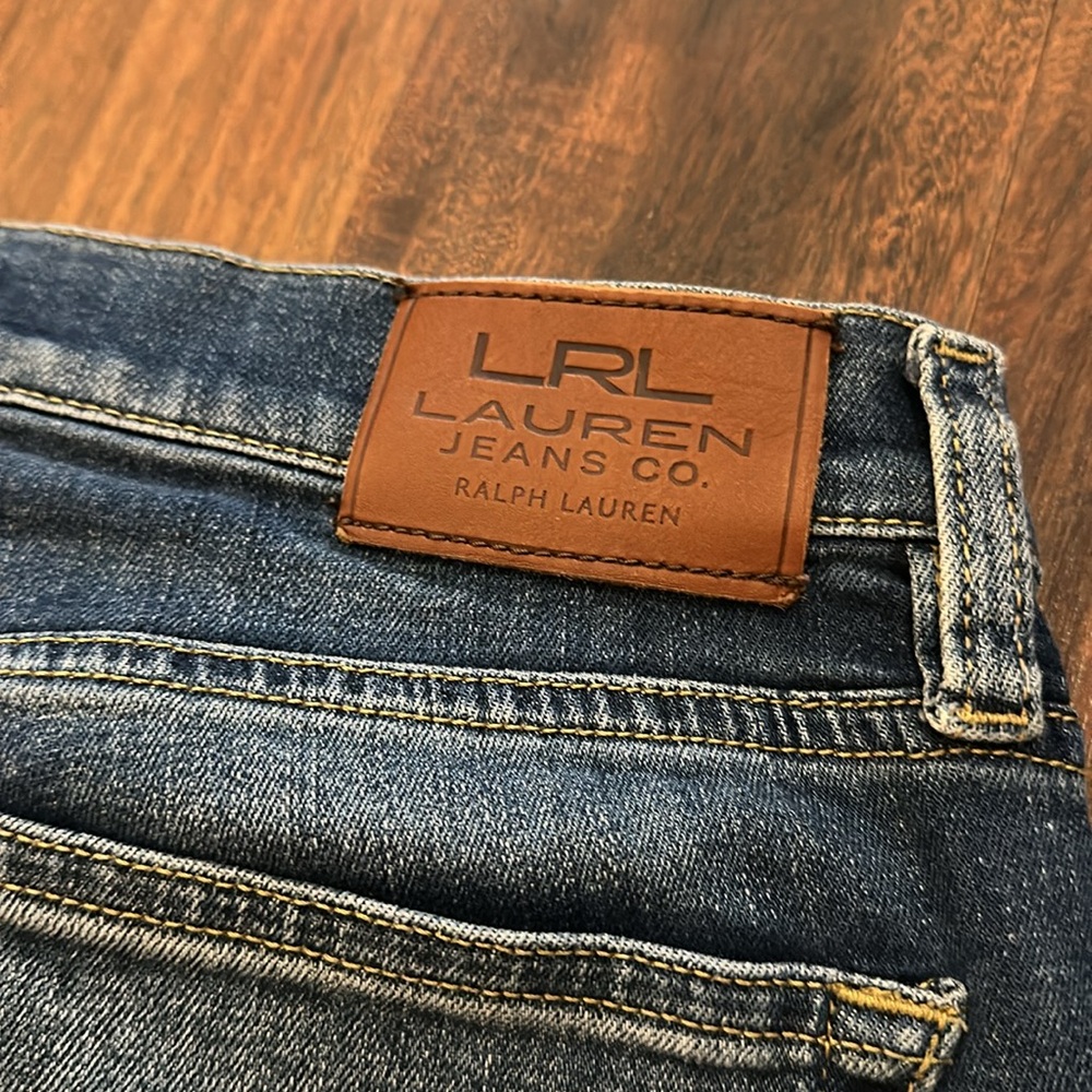 LRL Lauren Jeans Co Ralph Lauren Medium Wash Faded Stretch Skinny Jeans Size 2 - Picture 4 of 10